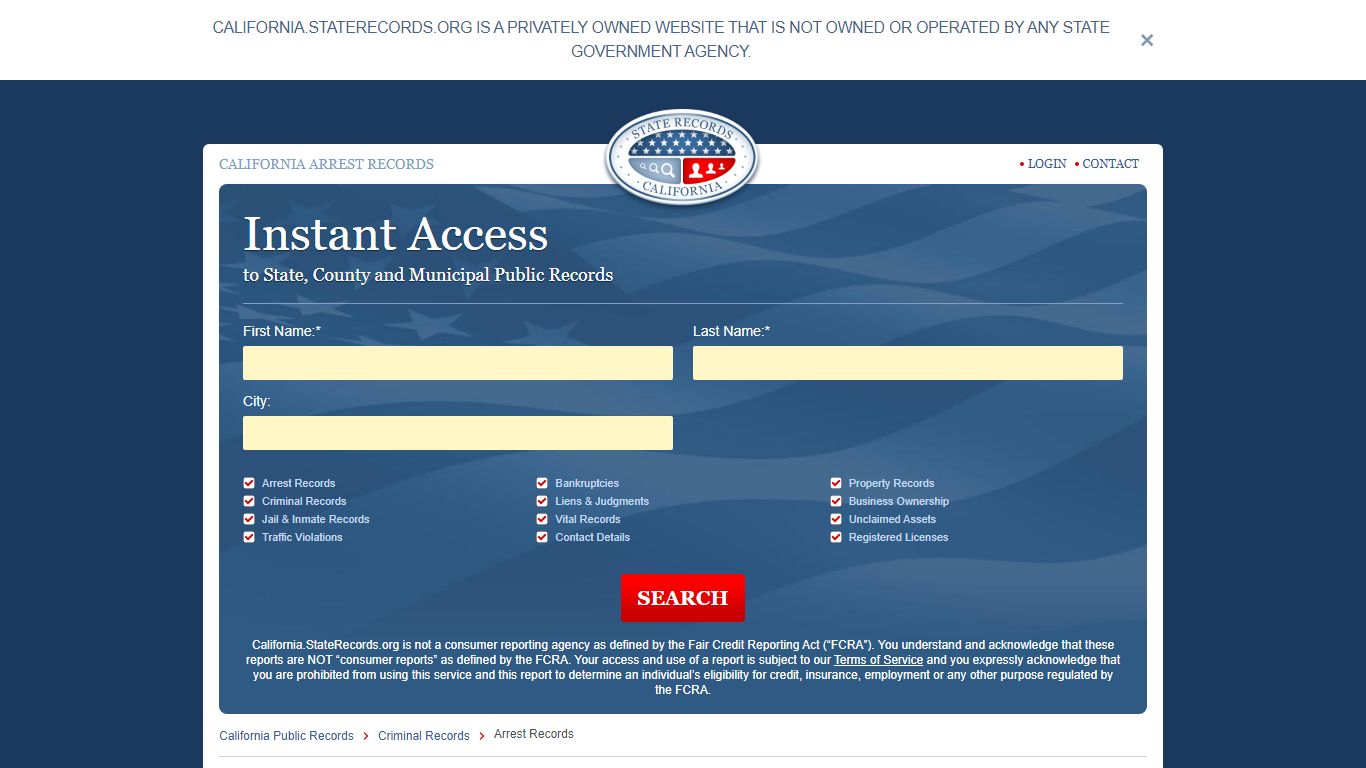 California Arrest Records Online | StateRecords.org